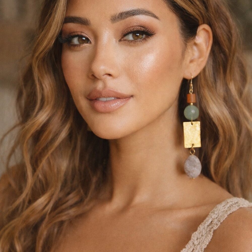 Universal Threads Semi-Precious Stone Dangle Earrings